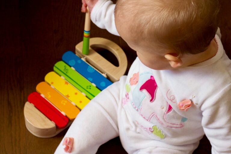 baby playing with toys