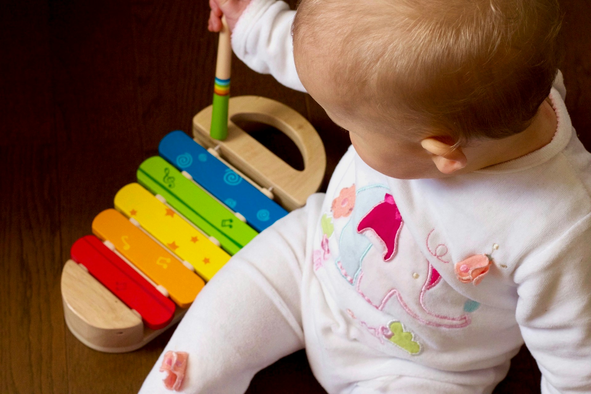 baby playing with toys