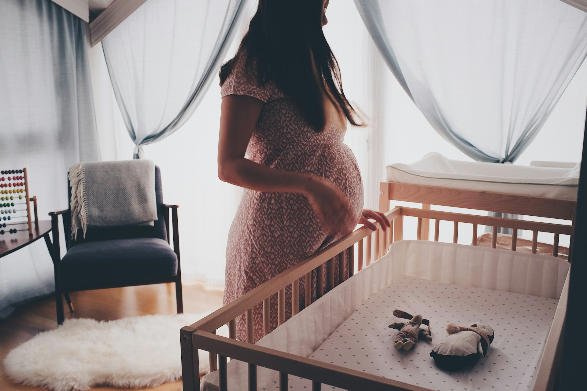 a woman getting ready to have her baby