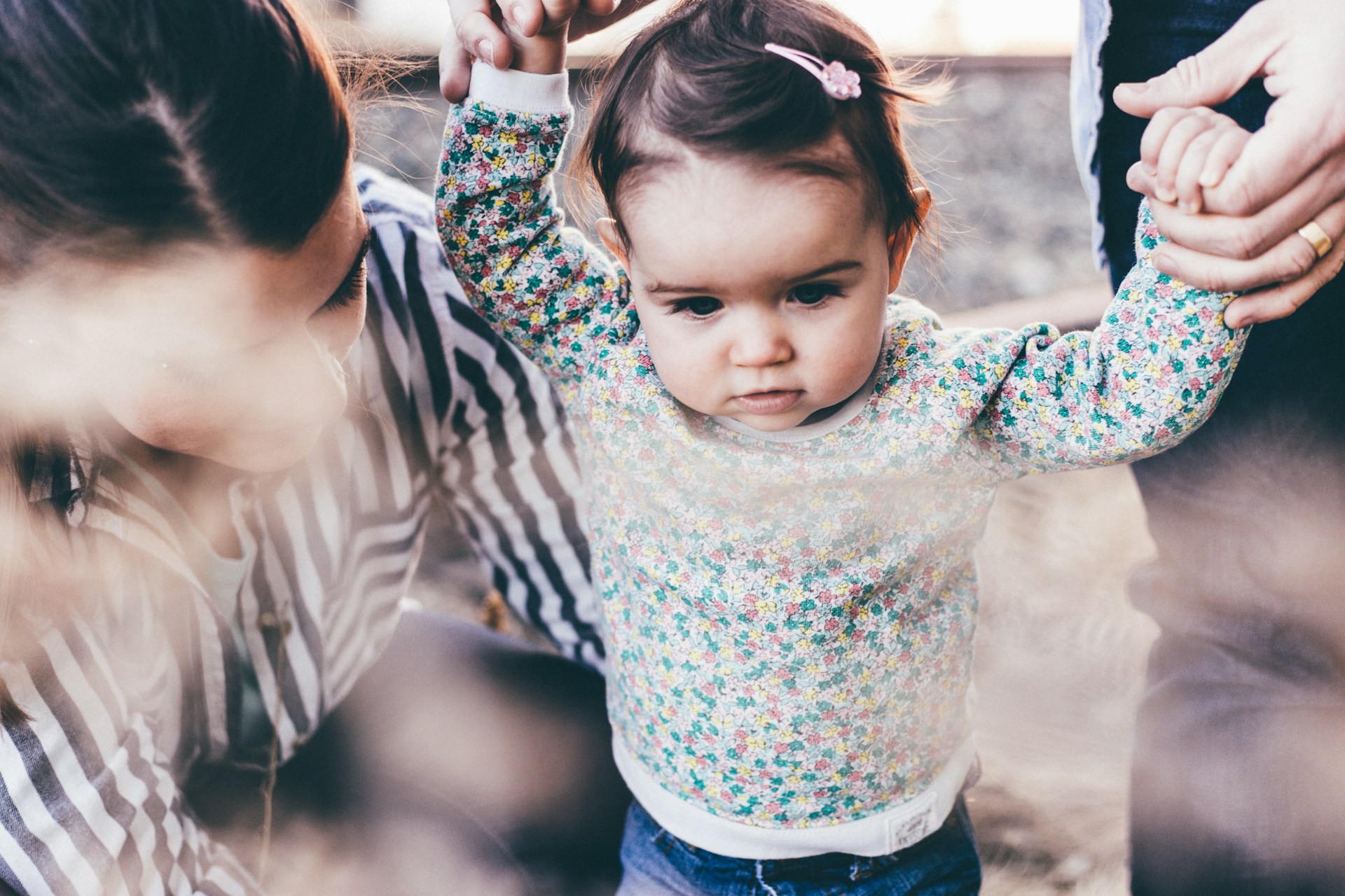 a toddler walking